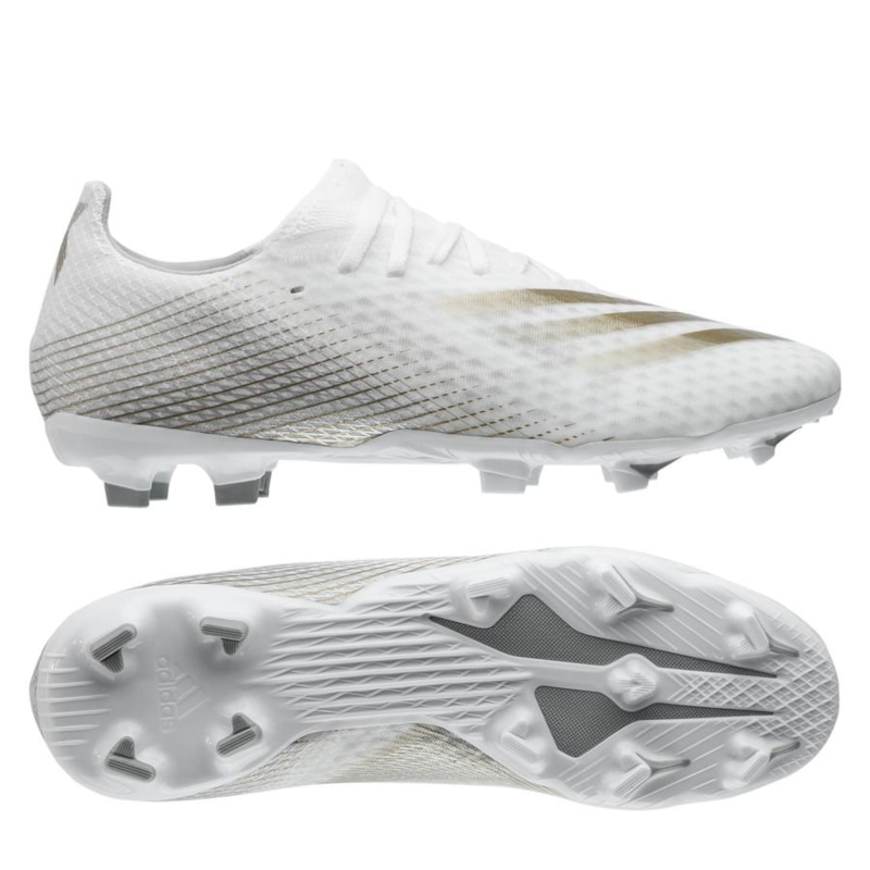 adidas X Ghosted .3 FG/AG Inflight - Footwear White/Metallic Gold/Silver Metallic